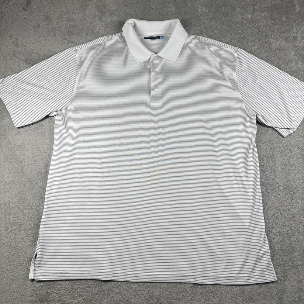 Roundtree & Yorke Performance Short Sleeve Shirt Striped Golf Polo Size 2X